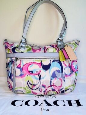 Coach Poppy Ikat Satchel + Hangtags + Dust bag - #19877